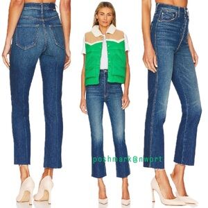 MOTHER Tippy Top Frisky Flood Fray Bad Reputation High Waisted Straight Leg 24